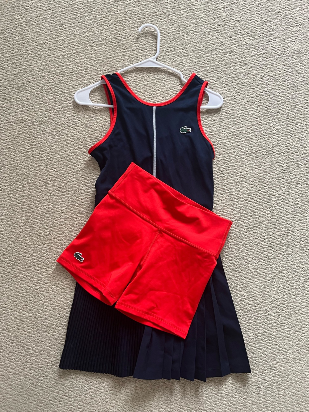 Lacoste Sport Navy Tennis dress with Red Trim